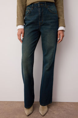 TRENDYOLMILLA Mavi Soluk Efekt Vintage Yuksek Bel Wide Leg Jeans TWOAW25JE00095  фото 2