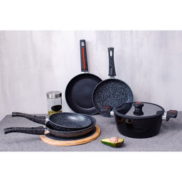 Сковорода Magistro Dark, d=22 см, съёмная ручка soft-touch, антипригарное покрытие, индукция, кованый алюминий, чёрная  фото 11