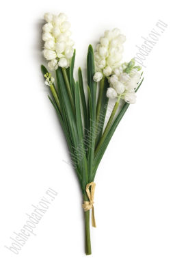 Веточка декоративная 31 см Гиацинт (SF-8135) белый