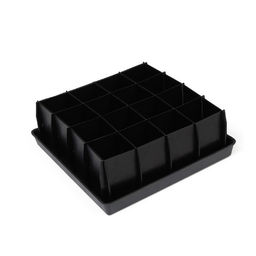 Набор для рассады: пластиковая вставки на 16 ячеек, по 130 мл, пластиковый чёрный поддон, 26.5×26.5×3 см
