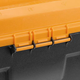 Контейнер-ящик для инструментов пластмассовый "Титан 16" 41х20х21,5см, черный с желтым (Россия)