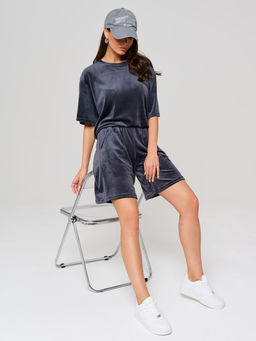 335 Костюм с шортами, велюр, графит - Knitka wear фото 2