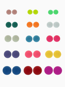 Серьги пусеты QF «Рэйчел», 15 пар, бусины d=6-10 мм, цвет МИКС