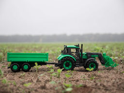 Трактор Прогресс с бортовым прицепом и ковшом инерционный (зелёный) (в коробке) - Полесье фото 11