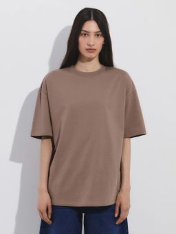 Футболка свободного кроя из хлопка OVERSIZE0826-66 / Zarina  фото 3