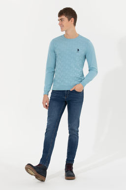 Мужской синий трикотажный свитер Basic - U.s. polo assn фото 22