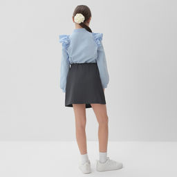 Юбка школьная для девочки MINAKU: Casual Collection, серая, рост 140 см