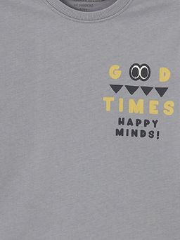 Bisiklet Yaka Bask?l? Erkek ?ocuk Ti??rt