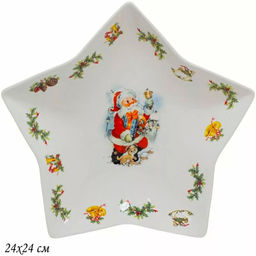 Блюдо 24х24см НОВОГОДНИЙ в под.уп. Фарфор арт.205-325 /Lenardi/ #НовыйГод  фото 2