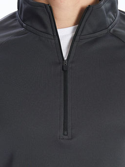 Fermuarl? Dik Yaka Uzun Kollu Erkek Sweatshirt