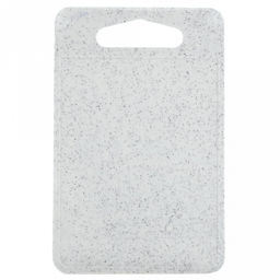 Доска разделочная пластмассовая "Точка" 31х20х0,5см, прямоугольная, защитный борт, с текстурой против скольжения продуктов, отверстие для подвешивания, серый, в т/у пленке (Китай)