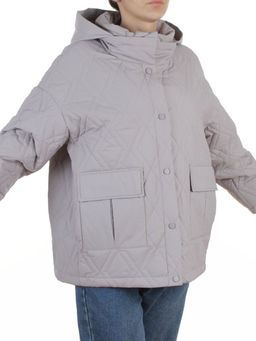 BM4836 LT. GRAY Куртка стеганная демисезонная женская (50 гр. холлофайбер)