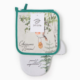 Набор кух. Этель Лесная сказка варежка-прихватка 20х28см, прихватка 19х19см,100% хл  фото 8