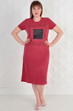 Арт. 4127 Туника женская 50-58 (5 шт) Цвет:бордовый