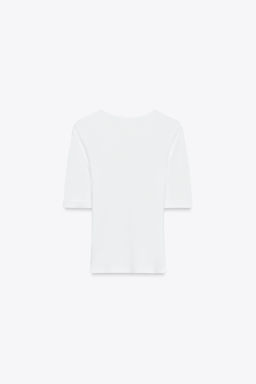 WASHED COTTON T-SHIRT - Zara фото 7