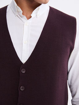 Standart Kal?p V Yaka Erkek Triko Yelek