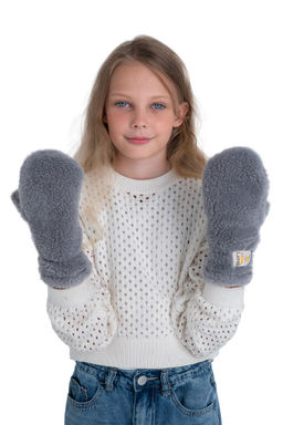 Варежки детские меховые ваниль - Woollamb фото 11