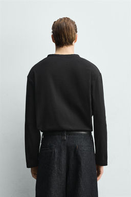 RIBBED HENLEY T-SHIRT - Zara фото 10