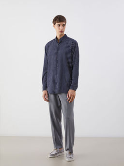 Slim Fit ?izgili Erkek G?mlek