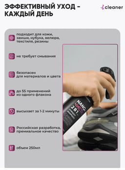 Очиститель для обуви Nano-Чистка 250ml icleaner  фото 7