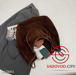 Большая вместительная замшевая кожаная сумка на одно плечо - Bruno фото 11