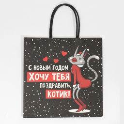 Пакет подарочный Котик, 22 22 11 см - Дарите счастье фото 5