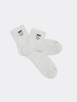 Цена за 5 пар! НОСКИ св.серый меланж 556U-1638