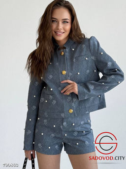 Женский костюм двойка с элементами ручной работы - Bruno фото 8