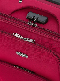 Чемодан на колёсах средний 72 л (M), на молнии, с увеличением, кодовый замок, 4 колеса, красный