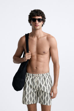 GEOMETRIK DESENLI UZUN DENIZ SORTU - Zara фото 4