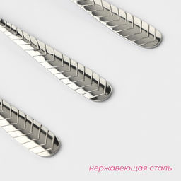 Набор ложек чайных Доляна «Колосок», длина 15 см, 6 шт., нержавеющая сталь, серебристый