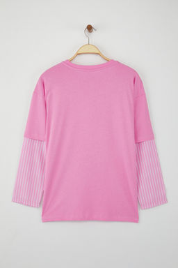 Teen Antrasit Dokuma Garni Detayl? Oversize/Genis Kal?p Uzun Kollu Orme T-Shirt TWOAW26TS00003 - Trendyolmilla фото 6