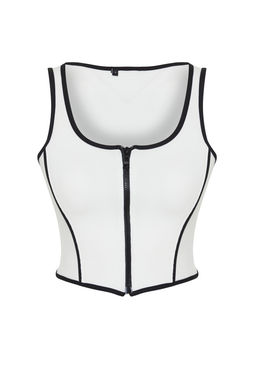 Beyaz Fermuarl? Fitilli Esnek Crop Orme Atlet TWOSS24AL00062 - Trendyolmilla фото 7