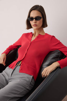 K?rm?z? Yumusak Dokulu Triko H?rka TWOAW26HI00264