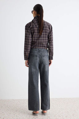 Antrasit %100 Pamuk Normal Bel Bilek Boy Wide Leg Jeans TWOAW27JE00088 - Trendyolmilla фото 11