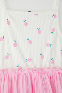 Pembe K?z Cocuk %100 Pamuk Renk Bloklu Ask?l? Mini Orme Elbise TKDSS25EL00073 - Trendyolmilla фото 3