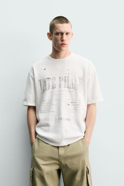 CAMISETA PUNTO ESTAMPADOS LAVADOS / Blanco