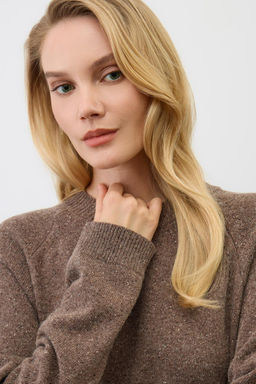 ЕВ 529/ш/коричневый меланж платье жен