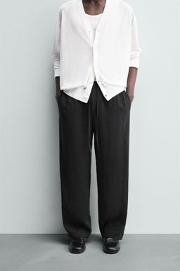100% LINEN RELAXED FIT TROUSERS - Zara фото 2