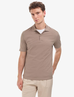 Koyu Vizon Regular Fit %100 Pamuk K_vr_lmaz D__meli Polo Yaka Basic Ti__rt