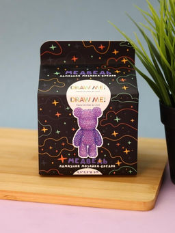 Алмазная мозаика на брелоке Draw Me! Purple bear, (4.5*3.5*8 см)