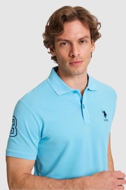 Erkek Slim Fit Polo Yaka Aqua Basic Ti__rt