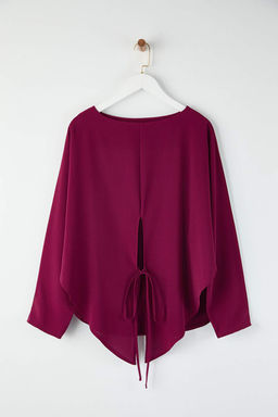 Bordo Kruvaze Baglamal? Dokuma Bluz TWOAW26BZ00232 - Trendyolmilla фото 6