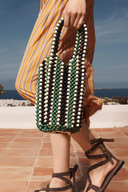 LIMITED EDITION STRIPED BEADED BUCKET BAG - Zara фото 3