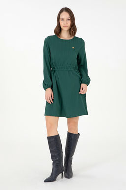 Женское темно-зеленое тканое платье Неожиданная скидка в корзине