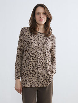 Bisiklet Yaka Desenli Bluz