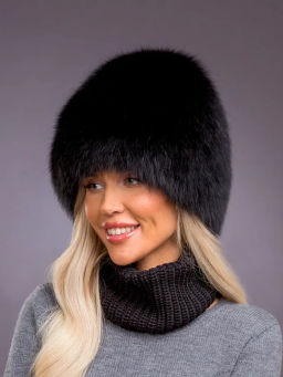 шапка Сноп черный песец - Davidovfox фото 3