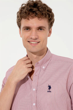 Мужская красная рубашка с длинным рукавом - U.s. polo assn фото 2