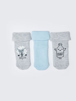 Desenli Erkek Bebek Havlu Soket ?orap 3l? - Waikiki фото 3