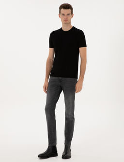 Siyah Slim Fit Bisiklet Yaka Triko Kazak - Pierre cardin фото 4